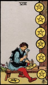 Eight of Pentacles(UpRight)